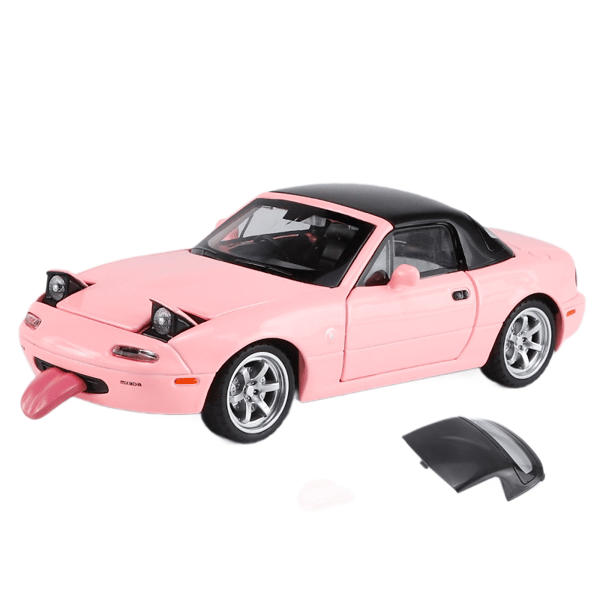 Mazda MX5 Roadster, legetøjsbil, musikalsk modelpynt, pink