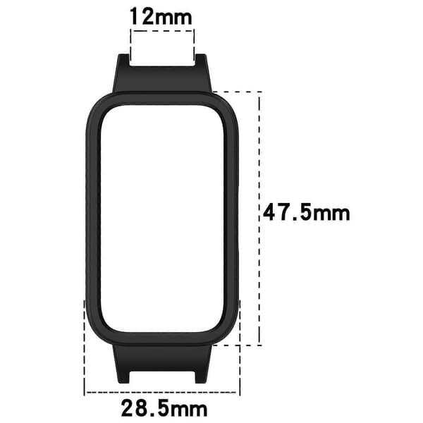 PC-korvan puolipeittävä kellon suojakehys Black For Huawei Band 10 / 9 / 8 12mm