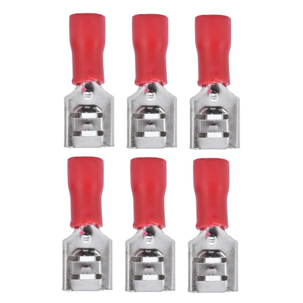 100 stk FDD2-250 spadeterminal, hunn-spadeterminal med isolerende kappe for 1,5-2,5 mm kabel (rød)