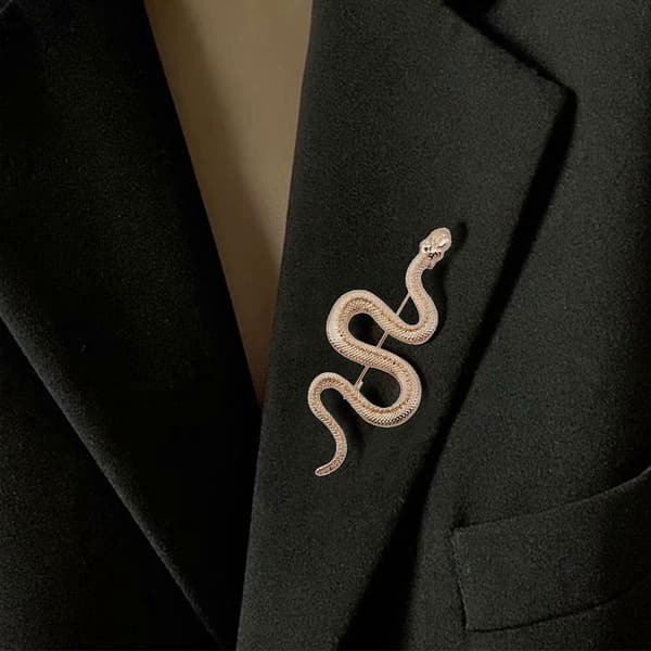 Slangebroche Penannular Broche Til Kvinder Mænd Kostume Tilbehør Guld Sølv—ls Silver