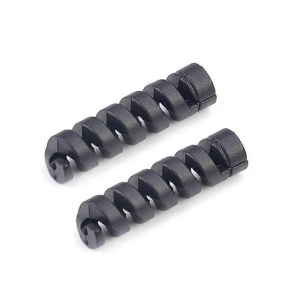 4 stk spiralstil silikon datakabel beskyttelsesdeksel anti-kabelbrudd vikler Black