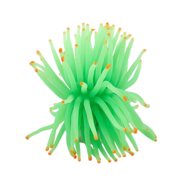 Akvarium Dekorativ Grønn Silikon Sjøanemone Fisketankpynt—ls