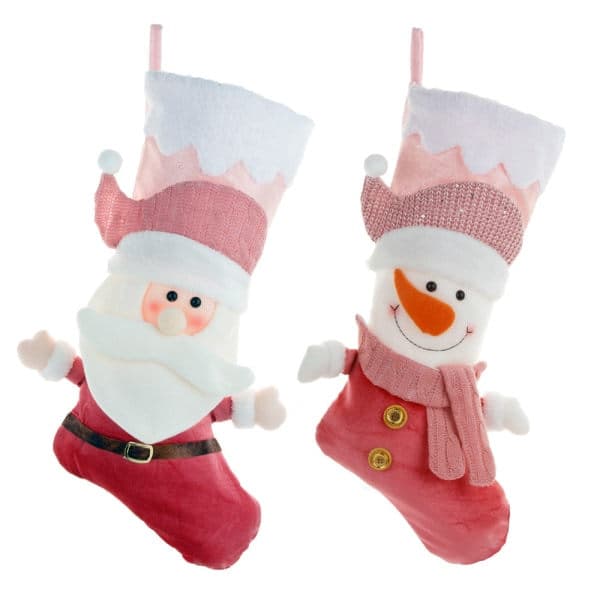 2 julepynt gavepose tredimensionel gavepose pink slikpose julestrømpe 53 * 27 * 21 cm