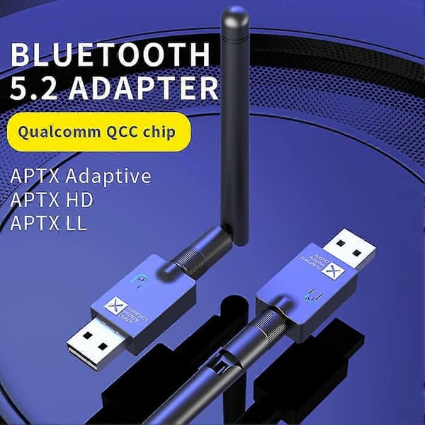 USB CSR 24-bit Bluetooth 5.2 Audio Transmitter -LL HD Adaptive 40ms Lav Latens Multi-point Med Mikrofon—LS