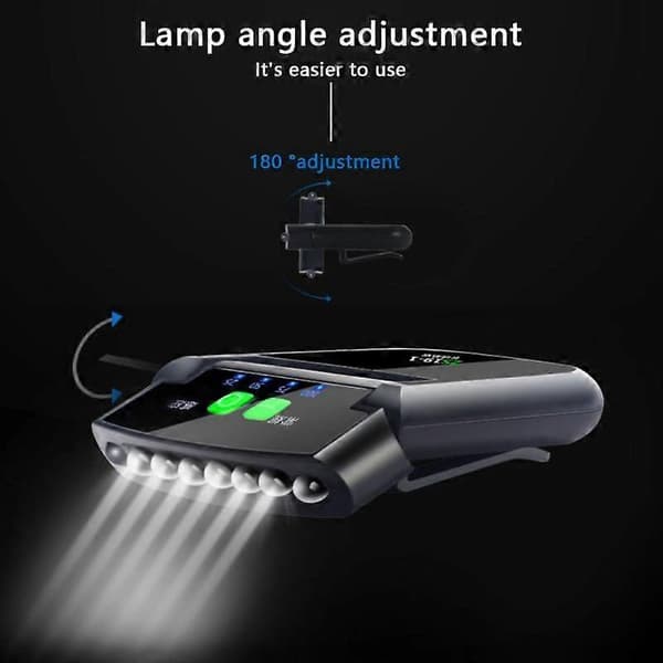Vanntett 6 LED-hodelykt med USB oppladbar sensorhattklips Blendinglys for fiske Logg inn|Bli med—ls black