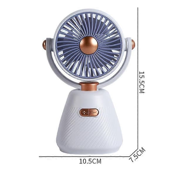 Bordventilator 100-trins Mini Studenter Soveværelse Ventilator Bærbar USB Genopladelig Lille Bordventilator Beige