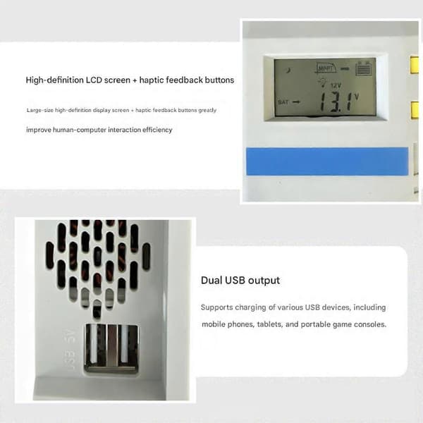 20A MPPT Solar Charge Controller Med Baggrundsbelyst Display Auto Solpanel Opladningsregulator Sikrer Effektiv Opladning Hvid—ls White