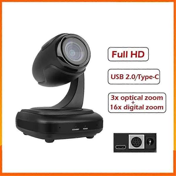 AI Tracking USB2.0 1080P 3X Optisk Zoom Live Streaming PTZ Kamera til Broadcast Konference Begivenheder C[ls]