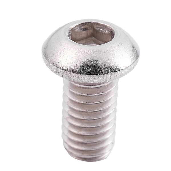 M6x12mm rustfrit stål unbrakonøgle knaphovedskruer 50 stk.—ls