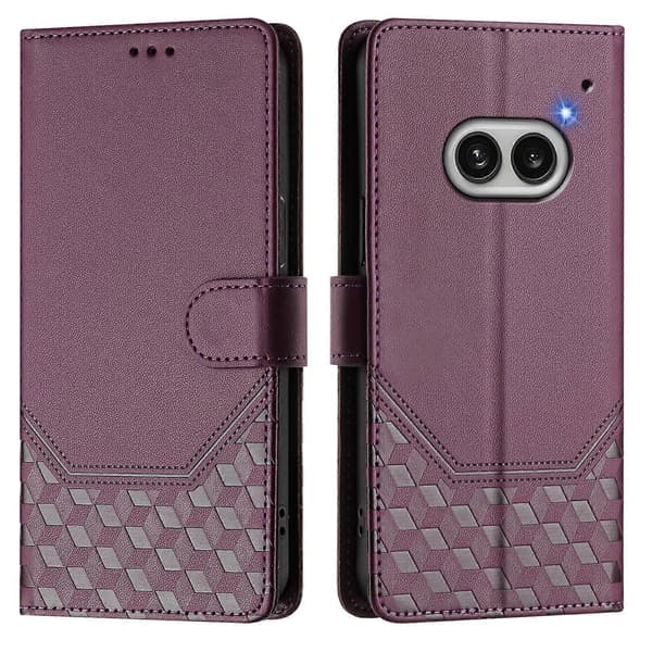 RFID-mobilfodral i läder med bikakeprägling Violet For Nothing Phone 2a