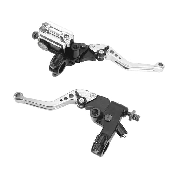 7 8 tums motorcykel broms huvudcylinder spak styre kit med reservoar kolfiber handskydd silver