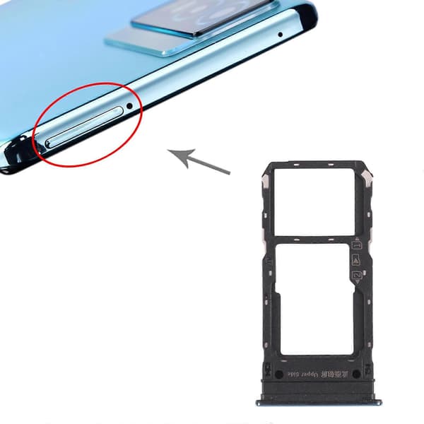 For vivo Y76s V2156A SIM-kortskuff + SIM-kortskuff / Micro SD-kortskuff Green