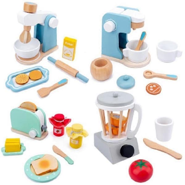 Lasten simulaatiokeittiölelu, keittiön leipäkoneen mehulingon setti, lasten leikkimökki [lelu] Bread machine