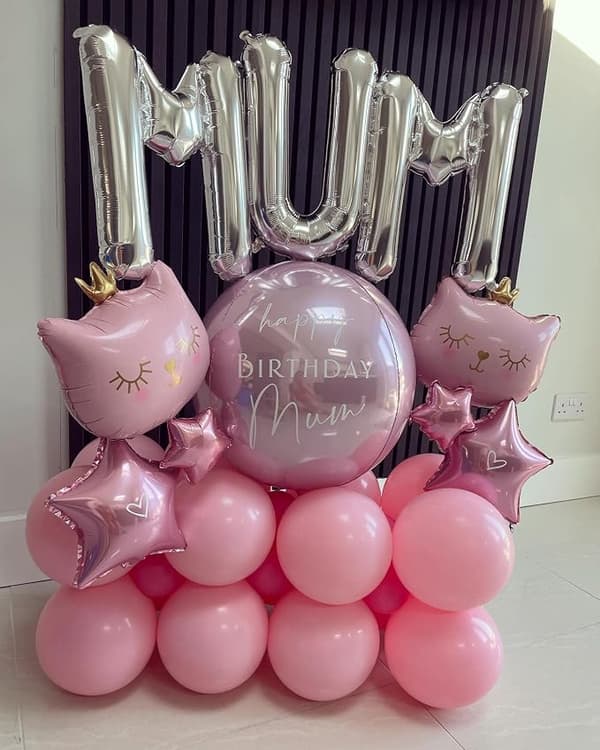 Rosa katteballonger Folie Helium Søt Krone Katteformet Dyr