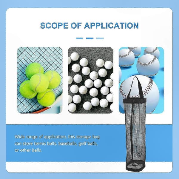 3-pak netboldopsamlingspose til opbevaring af tennis-, golf- og baseballbolde