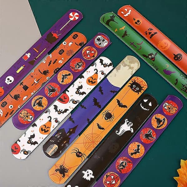 10 stk. Slap-armbånd Barn Gutter Jenter Dekor Morsom Spøkelse Gresskar Flaggermus Barn Voksne Festutstyr A Random 5pcs