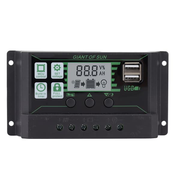 Solar ladekontroller dobbel USB automatisk identifikasjon PWM PV panel lader for industri 5V 100A