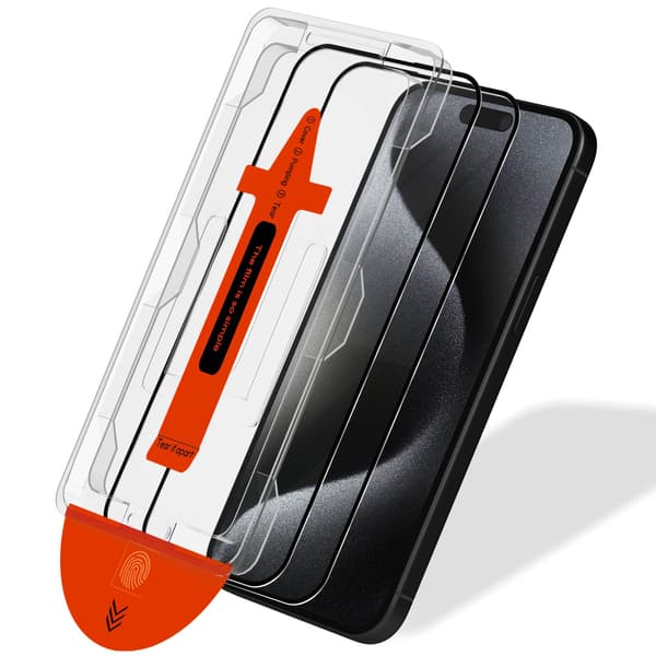 2-Pack iPhone 15 Pro Max Skärmskydd - Härdat Glas | [Automatisk Installation] - Bubbelfritt