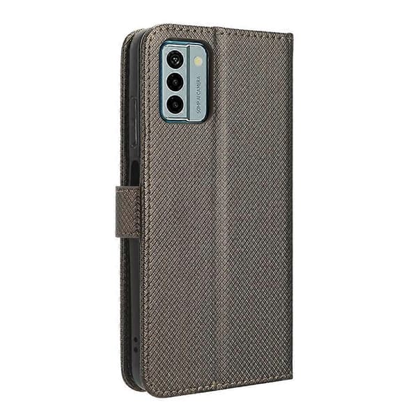 Til Nokia G22 4G Diamant Tekstur Læder Telefoncover Brown