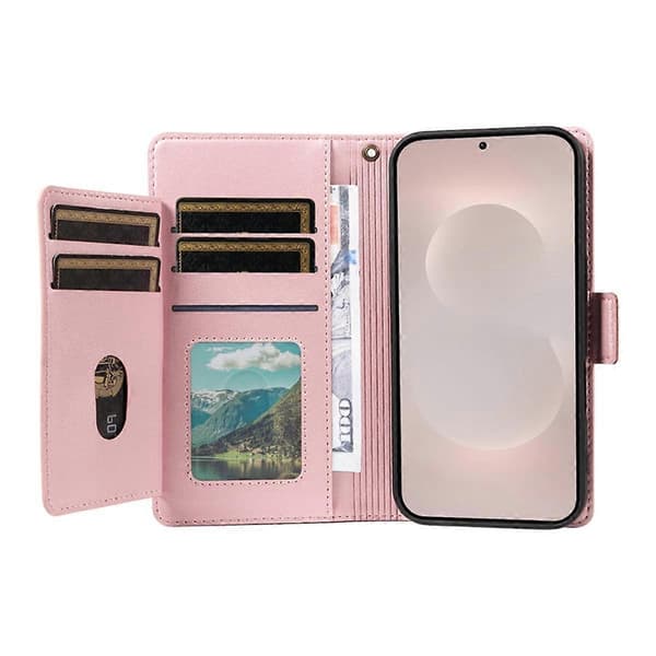 Multi-kortpung læder telefoncover med rem Rose Gold For Nothing Phone 4a