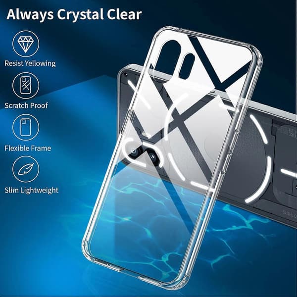 För Nothing Phone 2 Allomfattande Transparent Stötsäkert Telefonfodral Inte angivet