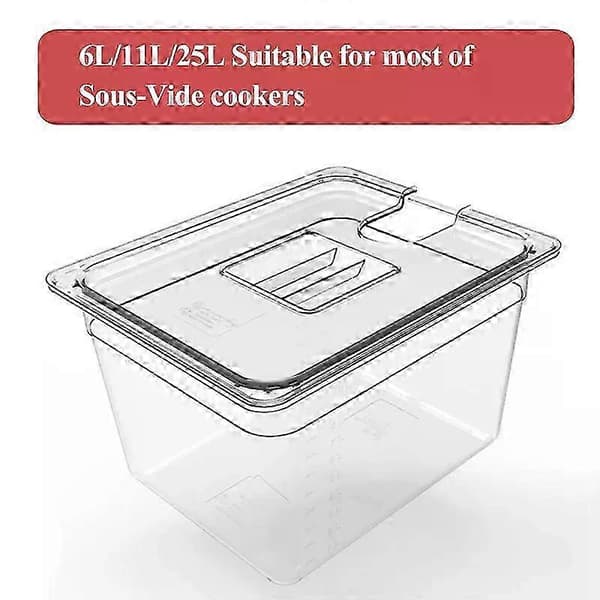 Sous Vide Cooker Beholder, 6L/11L Matkvalitets PC, Kompatibel med Immersion Circulators Sous-Vide Maskin 11L