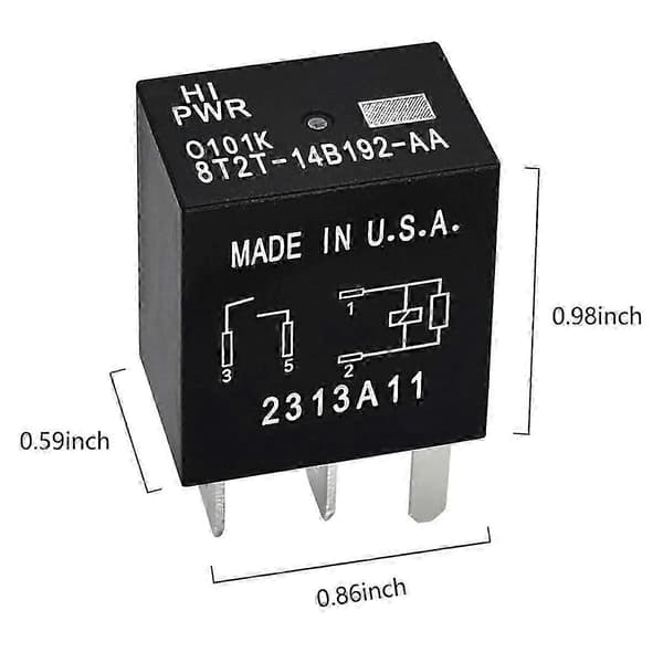 12VDC 4-pin bilrelé for viftekontrollapplikasjoner Black