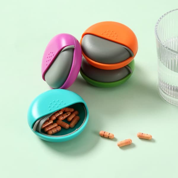 Pilleæske Push-Pull Plastik Medicinæske Enkeltlags Dispenseræske - Grøn