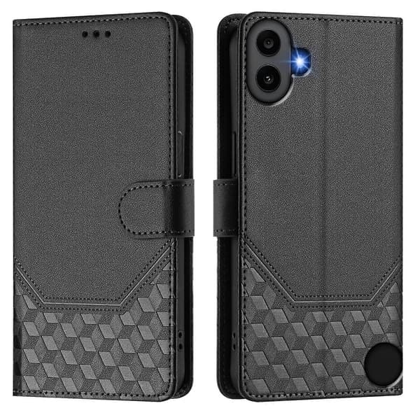 RFID-mobilfodral i läder med bikakeprägling Black For Nothing Phone 1