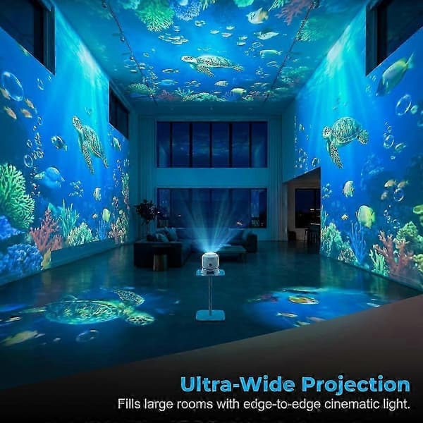 LED Dynamisk Roterende Projektorlys, 360° Ocean Wave Natprojektionslampe, Multi-Vinkel Justerbar Base, Velegnet til Meditation—ls Ocean