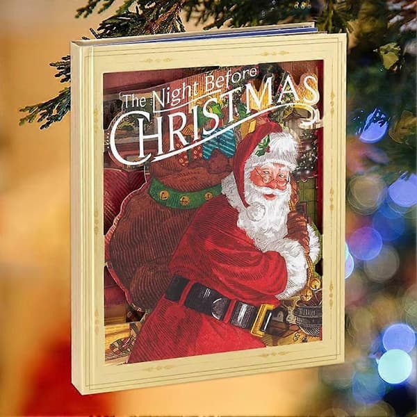 Jule-pop-up-bok med lys og lyd, The Night Before Christmas-dekorasjon, jubileumsgaver til barn