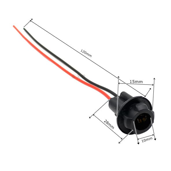 T10 w5w led/halogen kontaktor/sokkel 10-pak blød