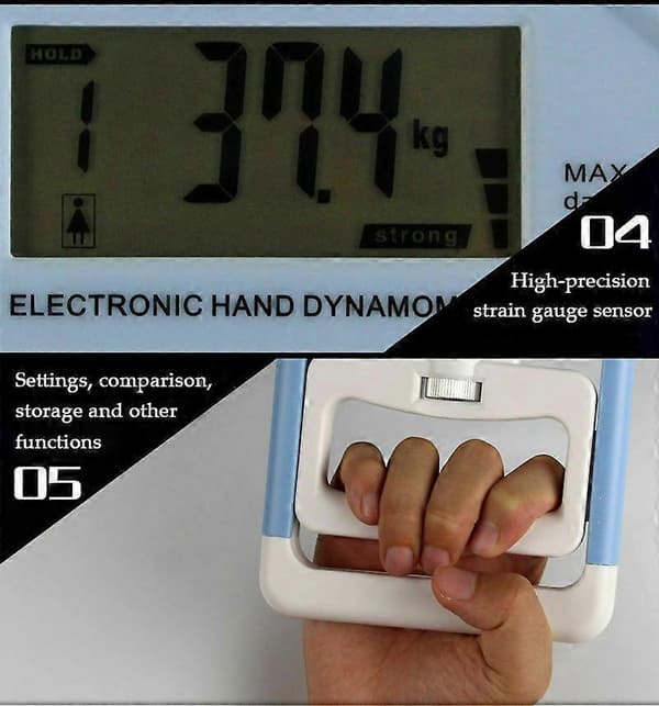 Handtag, elektronisk handgreppsmätare, elektronisk kraftmätningsenhet blue