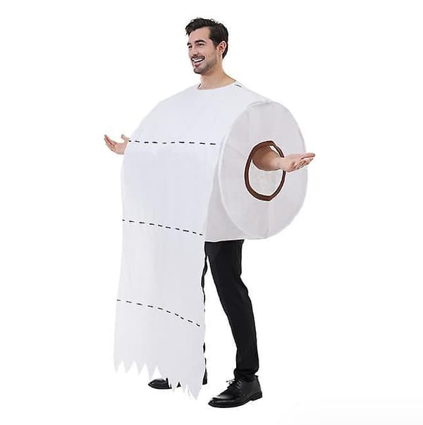 Kæmpe toiletpapirrulle voksenkostume