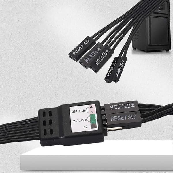 Fleksibel PC Frontpanel Forlængerledning Med Solid Pin 2Pin Til 9Pin Til Pålidelige Strømafbrydere Og HDD LED-forbindelse Flerfarvet[ls] 30cm