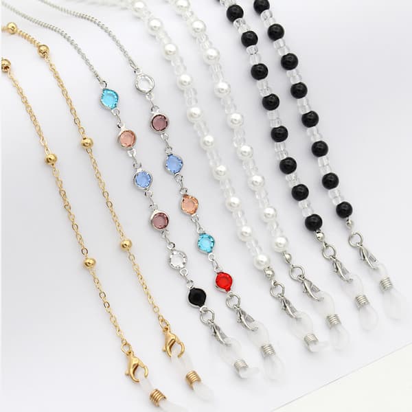 4 stk. Brillekæder Solbriller Lanyard med Perle Stilfuld Glans