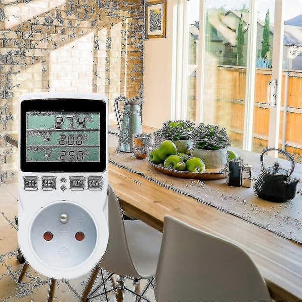 Digital/varme/køling termostatstik LCD temperaturregulator, 230v til drivhusgård temperaturregulator/terrarium termostat (stik) A
