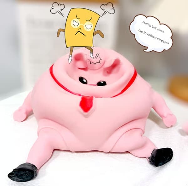 Gris klemmelegetøj anti-stress baby sensorisk bade-stressbold lyserød sjov stresslindring 9*9cm