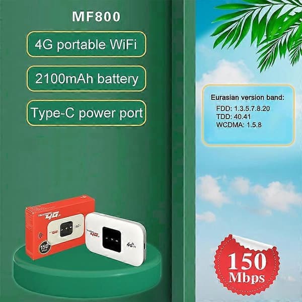 4G Mobil WiFi Bærbar SIM-kort Router, Eurasisk Version Not Specified