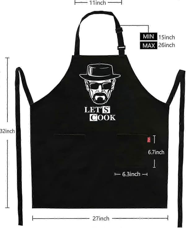 Miesten musta hauska BBQ-grillaesiliina kahdella taskulla