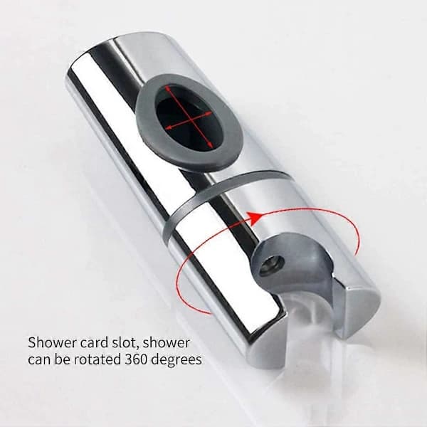 Krom ABS Dusjhodeholder Dusjholder Clip-on Dusjstang Hånddusjholder 360° Rotasjon for Baderom Oval, S—ls