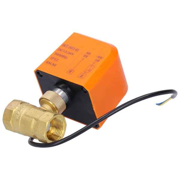 DN20 Professionel 2-vejs elektrisk kugleventil DC12/24V 2-leder messingkugleventil tilbehør