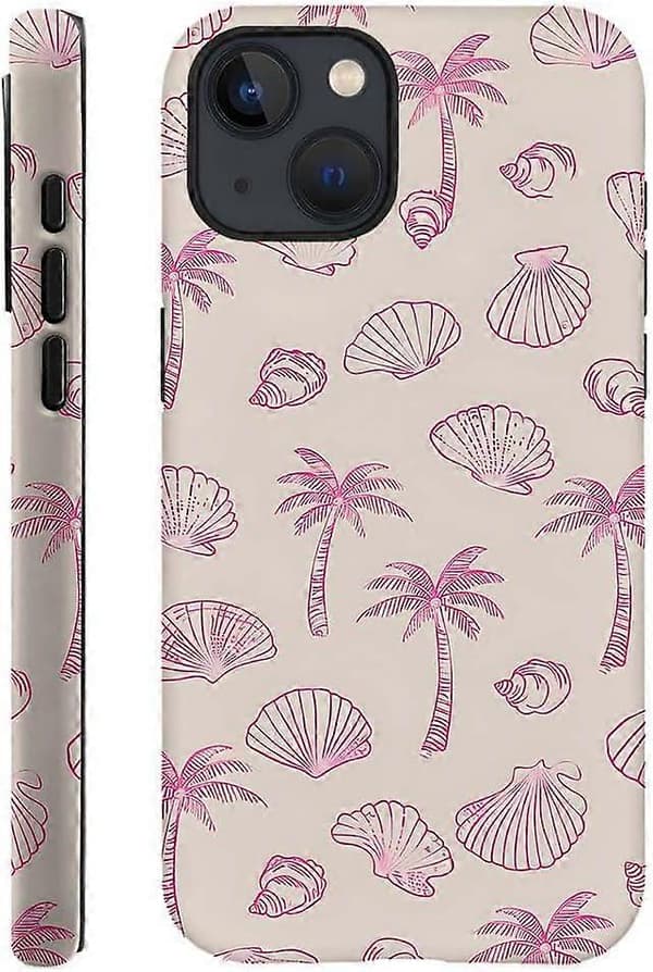 1 stk. skal palmetræ strand telefoncover, til iPhone 13 til piger kvinder