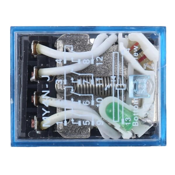 3X HH54P DC 12V spole 4PDT 14 ben elektromagnetisk strømrelæ DYF14A base Black & clear blue