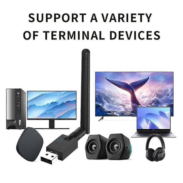 USB CSR 24-bit Bluetooth 5.2 Audio Transmitter -LL HD Adaptive 40ms Lav Latens Multi-point Med Mikrofon—LS