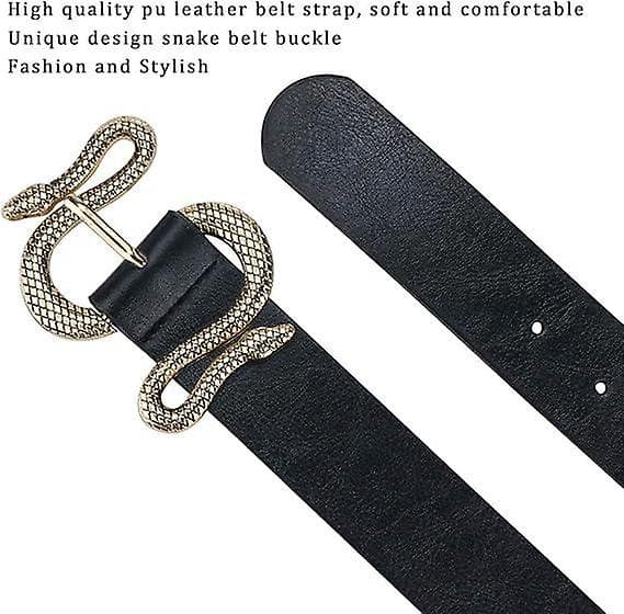 Dame moteskinnbelte med slangespenne – ls Black
