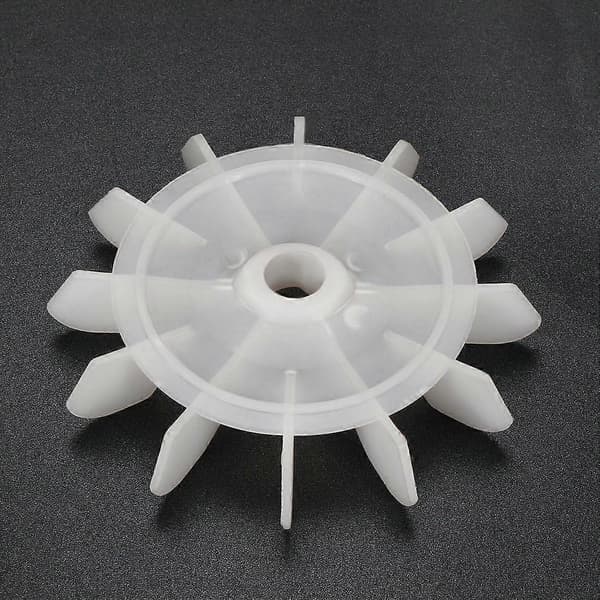 Motorvifteblad 120mmx15mm D-formet boring Hvit Teknisk Plast med 12 Vinger