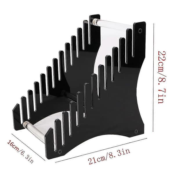 YX024 Akryl platespillerstativ Bordplate Bok CD Utstillingsstativ Holder Black