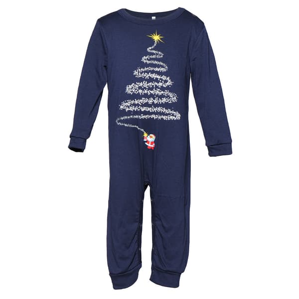 Julepyjamas til familien, matchende familie jule-pyjamassæt Blå Blue Dad M