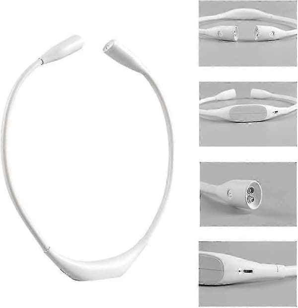 JiaWei Bærbar Halslampe Student Øyebeskyttelse LED Leselys Bærende Leselampe USB-lading Utendørs Nattløping LED-lampe mEn—ls